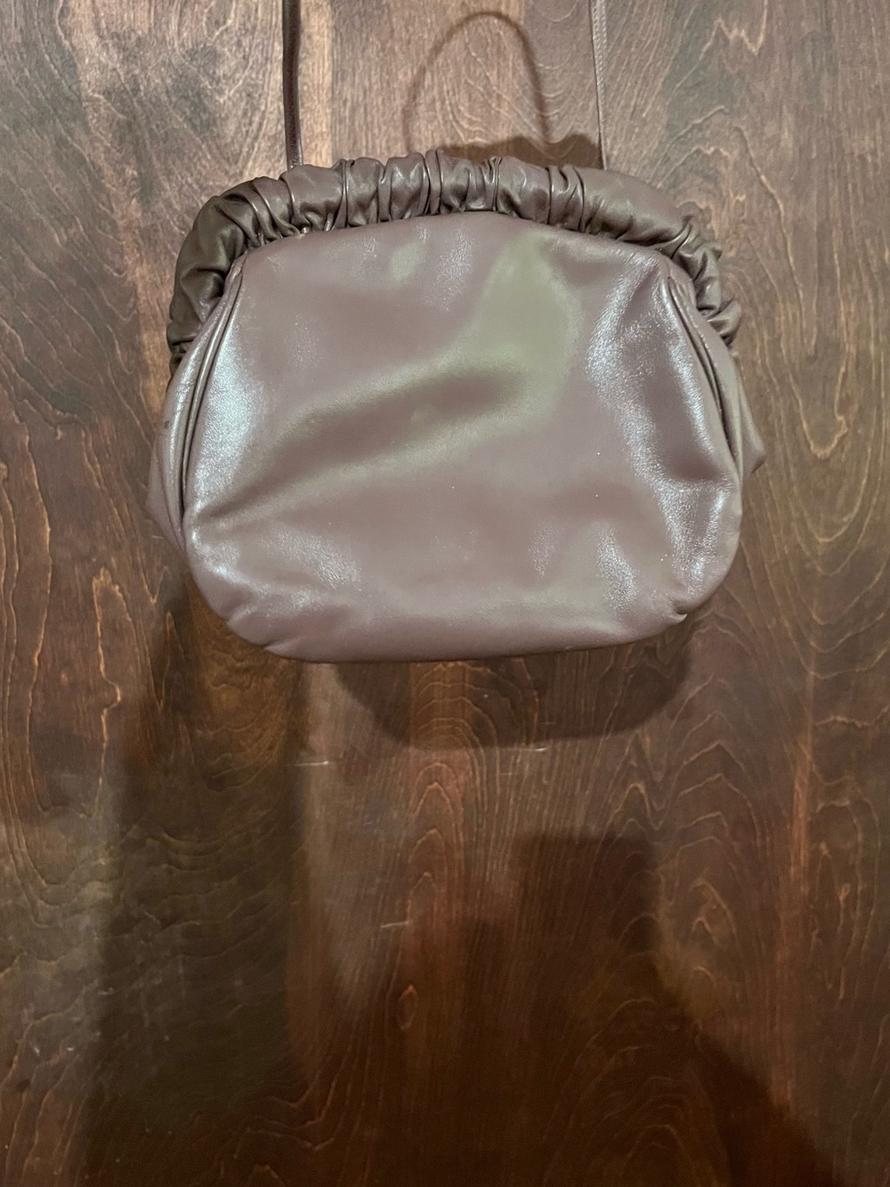 Vintage Morris Moskowitz Genuine Leather Ruched Crossbody Bag